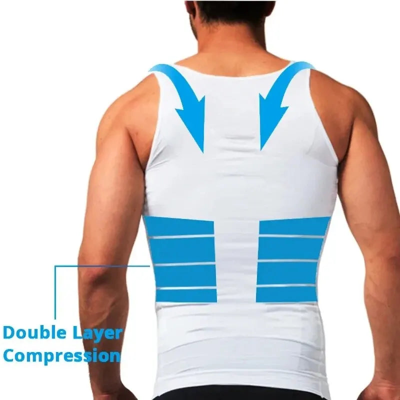 YBFDO Men Body Shaper Slimming Compression Vest Undershirt Seamless Waist Trainer Tank Top Belly Control Weight Loss Shapewear