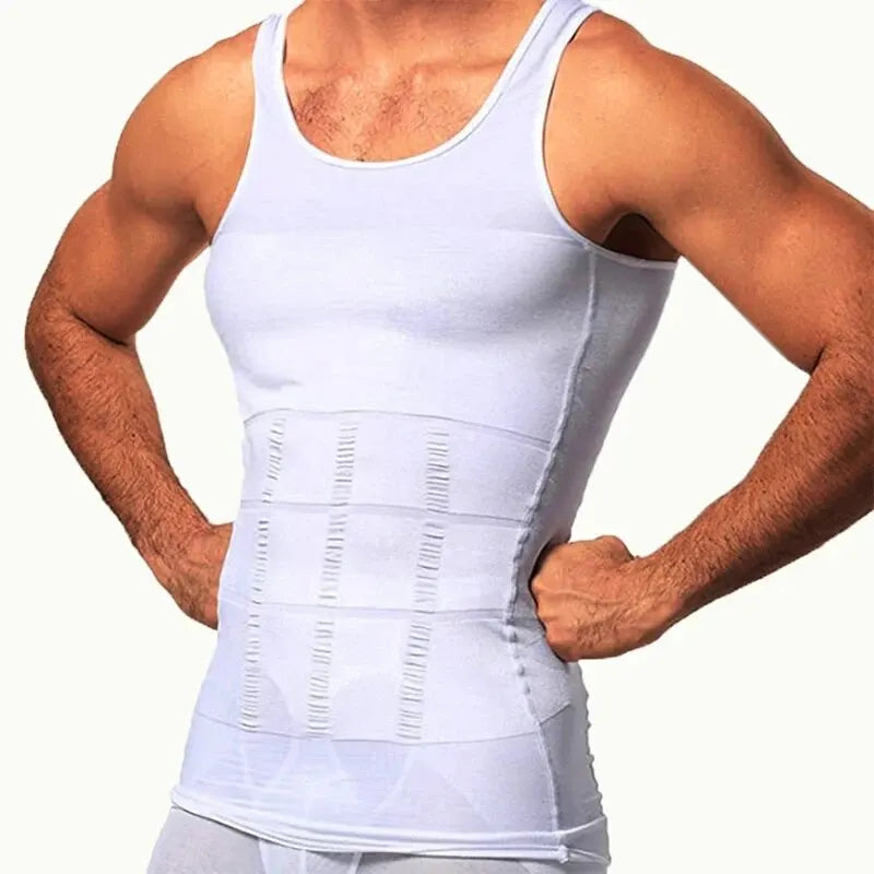 YBFDO Men Body Shaper Slimming Compression Vest Undershirt Seamless Waist Trainer Tank Top Belly Control Weight Loss Shapewear